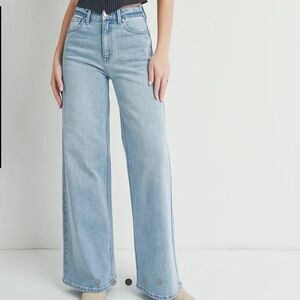 Just Black Light Blue High Rise Palazzo Jeans - EUC